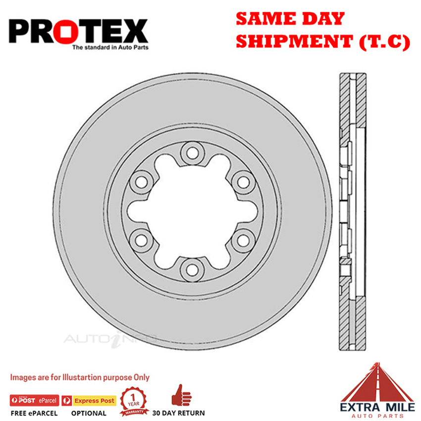 1X PROTEX Rotor - Front For FORD COURIER PD 2D Ute RWD.