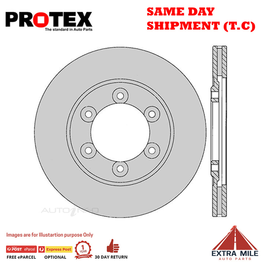 1X PROTEX Rotor - Front For FORD COURIER PC 4D Ute 4WD.