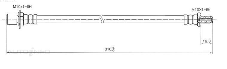 PROTEX Hydraulic Hose - Rear For TOYOTA COROLLA KE35R 2D Cpe RWD 1974 - 1978