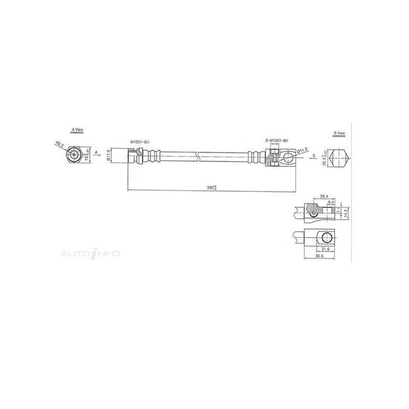Protex Hydraulic Hose Rear For FORD LTD DA 4D Sedan RWD 1988-1991