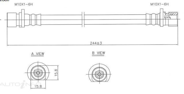 PROTEX Hydraulic Hose - Rear For ROVER 416  4D Sdn FWD 1986 - 1999
