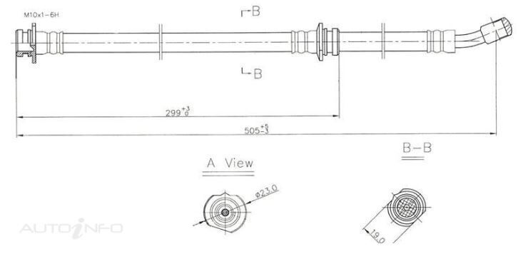 PROTEX Hydraulic Hose - Front For NISSAN NX B13 2D Cpe FWD 1990 - 1995