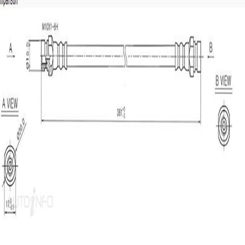 PROTEX Hydraulic Hose-Rear For MITSUBISHI PAJERO NH 4D SUV 4WD 1991-1993