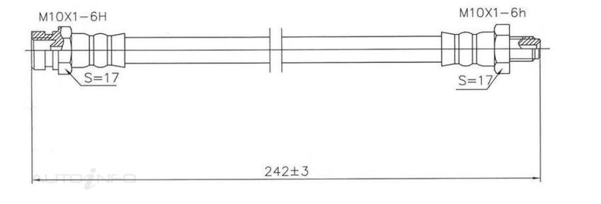 PROTEX Hydraulic Hose-Front For MITSUBISHI TRITON MK 2D C/C 4WD 1996 - 2000