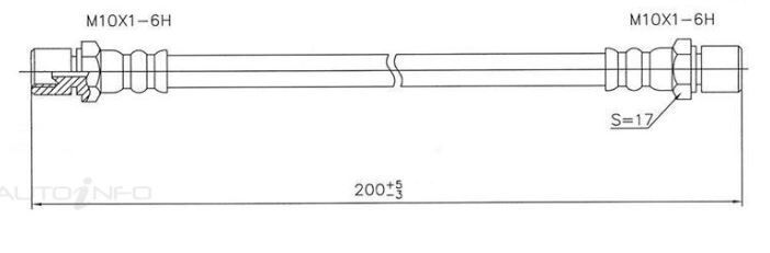 PROTEX Hydraulic Hose - Rear For SUBARU GL  4D Wgn FWD 1986 - 1987