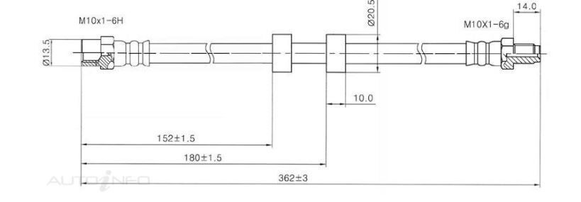 PROTEX Hydraulic Hose - Front For VOLVO 850  4D Sdn FWD 1992 - 1996