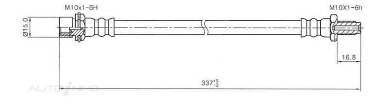 PROTEX Hydraulic Hose-RR For TOYOTA LANDCRUISER FJ80R 4D SUV 4WD 1990 - 1992