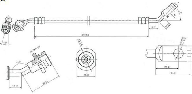Protex Hydraulic Hose Front For NISSAN NAVARA D21 2D C/C 4WD 1988-1997