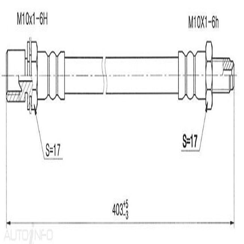 PROTEX Hydraulic Hose - Rear For TOYOTA HILUX LN111R 2D Ute 4WD 1988 - 1997