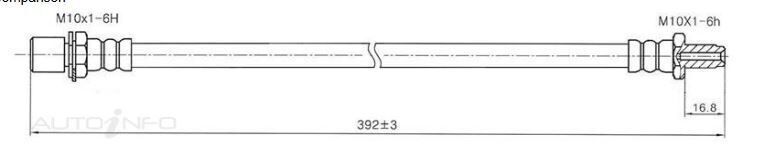 PROTEX Hydraulic Hose - Rear For TOYOTA CRESSIDA MX83R 4D Sdn RWD 1988 - 1993