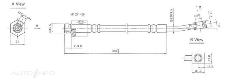 PROTEX Hydraulic Hose - Rear For FORD FALCON AU3 4D Sdn RWD 2001 - 2002