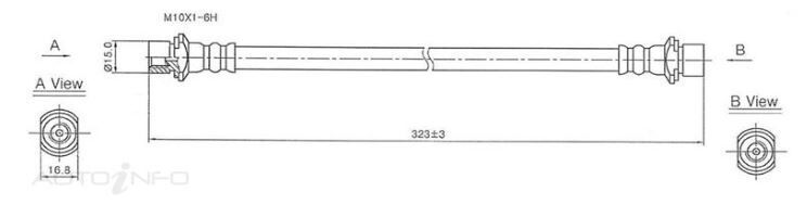 PROTEX Hydraulic Hose - Rear For TOYOTA RAV4 SXA11R 4D SUV 4WD 1995 - 2000