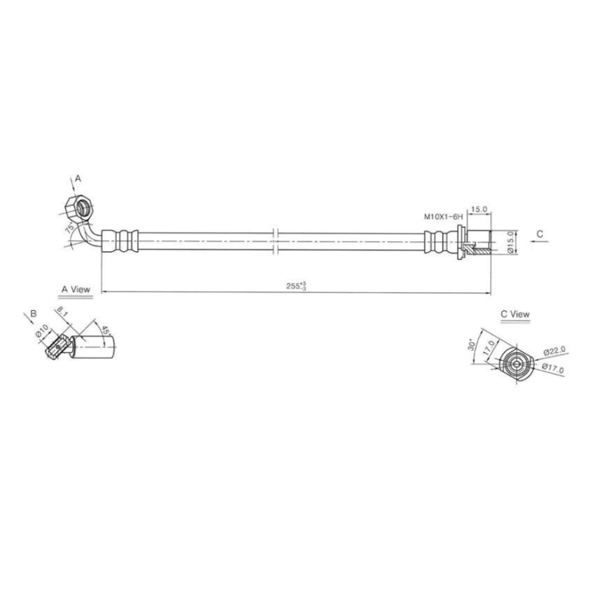 PROTEX Hydraulic Hose-RR For TOYOTA LANDCRUISER FZJ75R 2D C/C 4WD 1992 - 1999