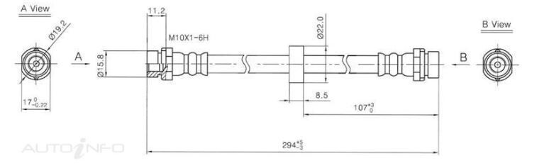 PROTEX Hydraulic Hose - Rear For FORD ESCAPE ZB 4D SUV 4WD 2004 - 2006