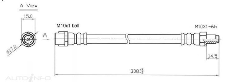 PROTEX Hydraulic Hose - Front For ALFA ROMEO ALFASUD  4D Sdn FWD 1974 - 1985