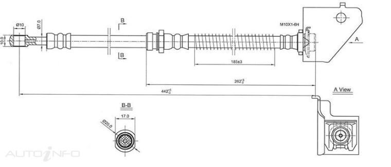 PROTEX Hydraulic Hose - Front For HYUNDAI TUCSON JM 4D SUV AWD 2004 - 2010