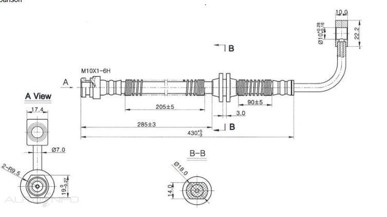 PROTEX Hydraulic Hose - Front For FORD FAIRLANE BF 4D Sdn RWD 2005 - 2007