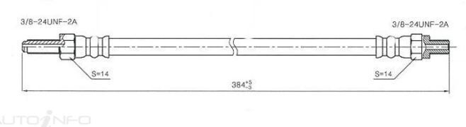 PROTEX Hydraulic Hose - Front For TRIUMPH 2000 MK1 4D Sdn RWD 1965 - 1970