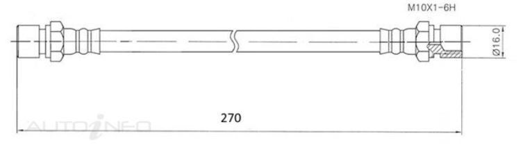 Protex Hydraulic Hose Rear For Volkswagen Beetle MK1 1.2L/1.3L/1.6L F4 OHV
