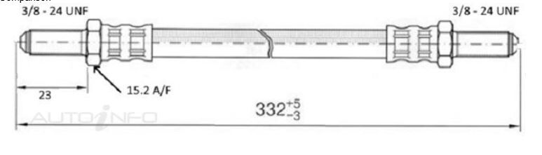 PROTEX Hydraulic Hose - Front For FORD CAPRI MK1 2D Cpe RWD 1969 - 1974