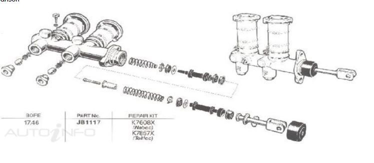 Brake Master Cylinder For NISSAN 1200 B120 2D Ute RWD 1971 - 1985 JB1117-0