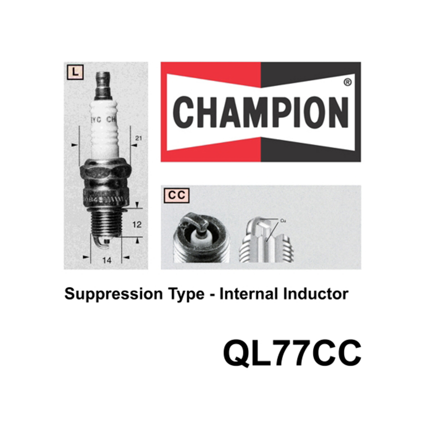 Champion QL77CC SPARK PLUG - MCYCLE/MARINE (941M)