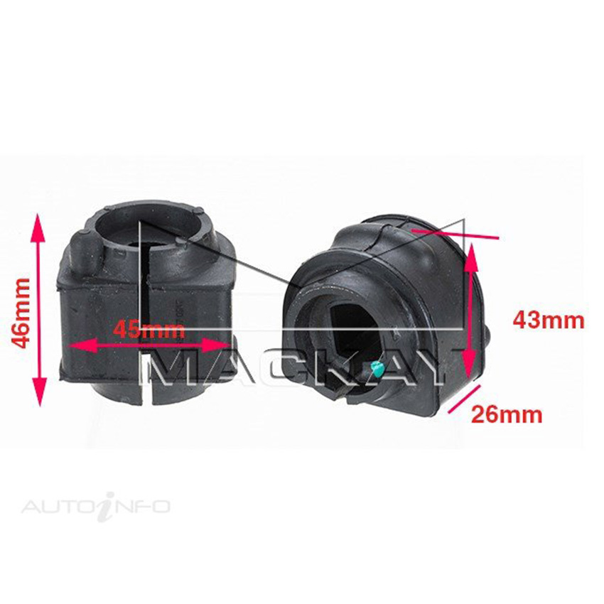 RBK1057 Sway Bar Bush Kit Rear for Mazda3 BK BL 2003 - 2014