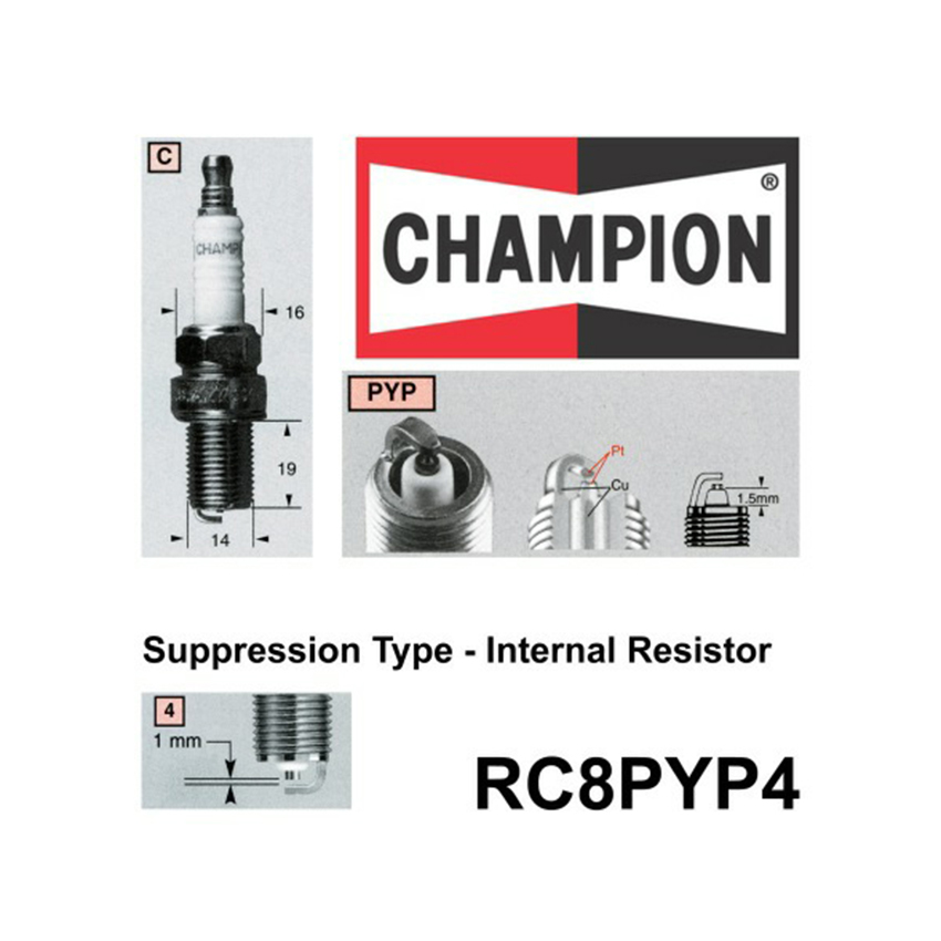 Champion Platinum Spark Plug for SUBARU FORESTER GEN1 SF GEN2 SG IMPREZA GEN2 GG