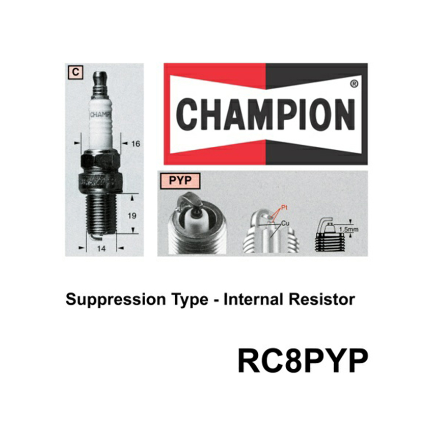 RC8PYP Platinum Spark Plug for VOLVO 850 T-5 C70 T5 S40 T4 S60 T5 S70 T5 S80 T6 V40 T4 V70 R T5 XC70 XC90 T6