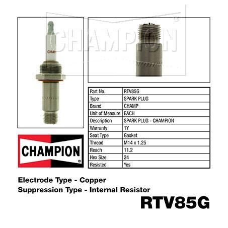Champion RTV85G SPARK PLUG - INDUSTRIAL (1220)