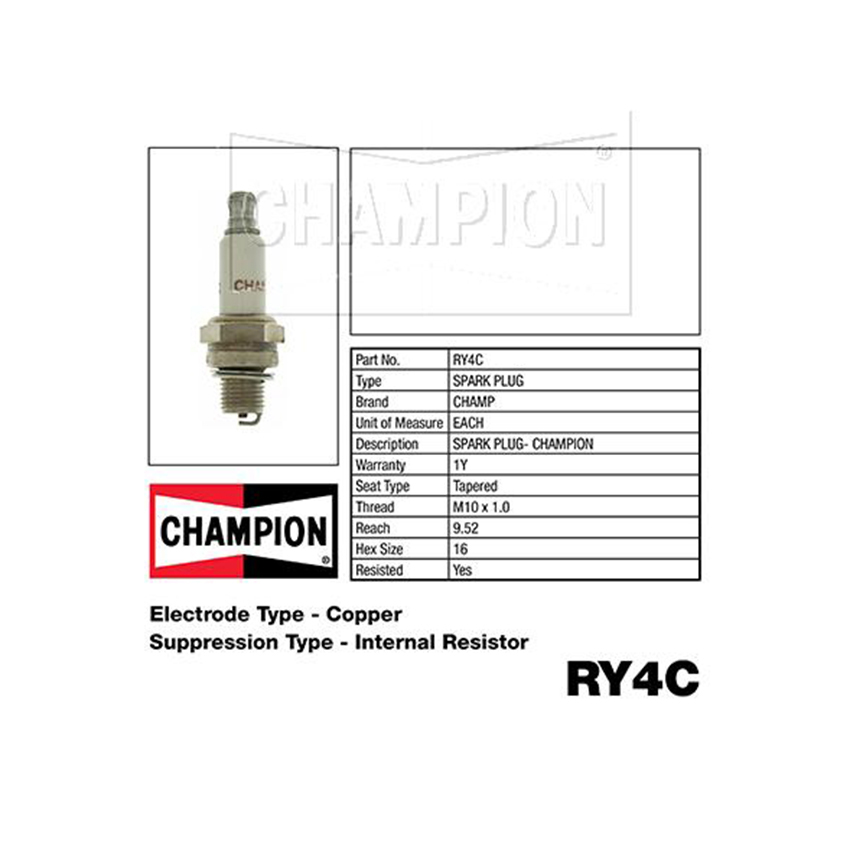 Champion RY4C SPARK PLUG - SMALL ENGINE