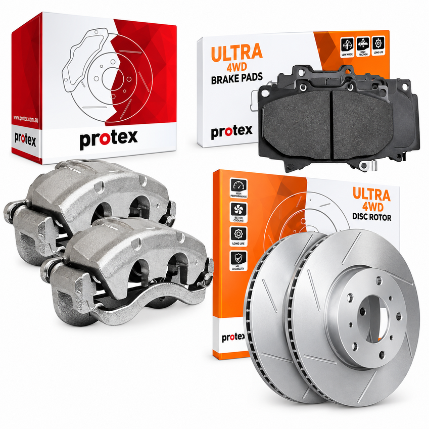 4WD Rear Rotors, Brake Pad & Calipers For Toyota Landcruiser KZJ90R 05/96-06/00