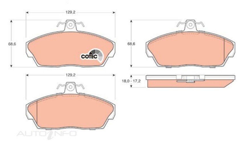 TRW Brake Pad Set Front For Land Rover Freelander L314 1.8L/2.0L/2.5L 2D/4D SUV