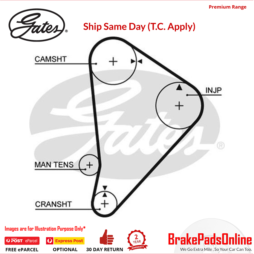 Gates Timing Belt for TOYOTA Hiace MK II LH20/LH30 T079 