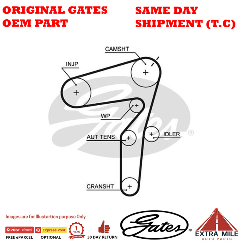 Gates Timing Belt  For Alfa Romeo, Fiat, Holden, Opel, Saab - T1615