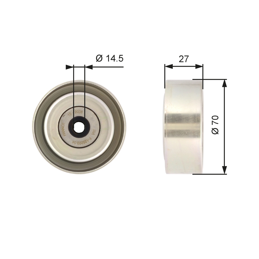 Gates DriveAlign Idler Pulley For Citroen C5, Peugeot 407/607, Renault Laguna