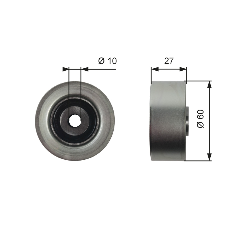 Gates DriveAlign Idler Pulley For Peugeot 206 2A/C 1.4L TU3JP/TU3A Hatchback