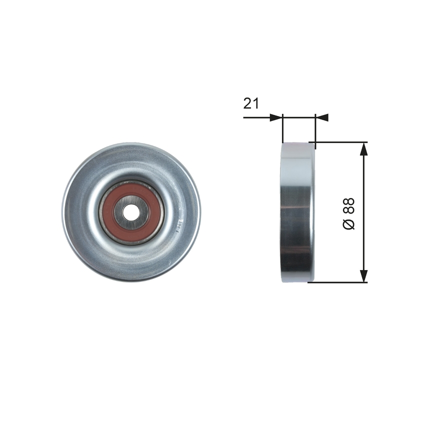 Gates DriveAlign Idler Pulley For Daihatsu Sirion M3, Toyota bB QNC2 1.3L-T36395