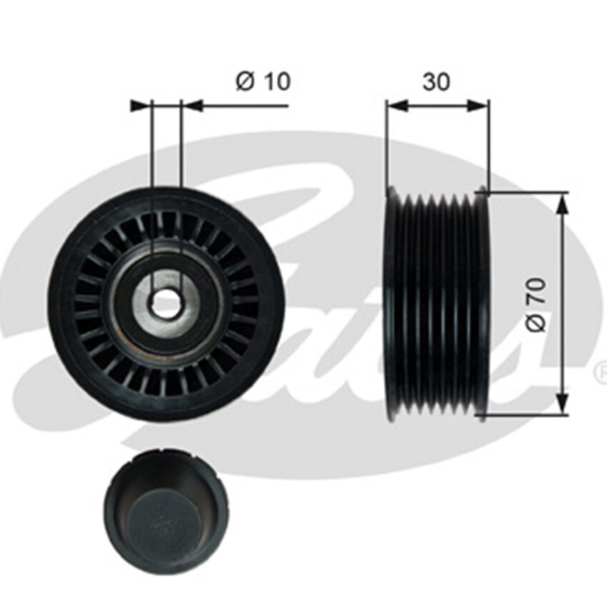 Gates Deflection/Guide Pulley, V-ribbed belt For Renault Captur (J5_, H5_) 1.2L