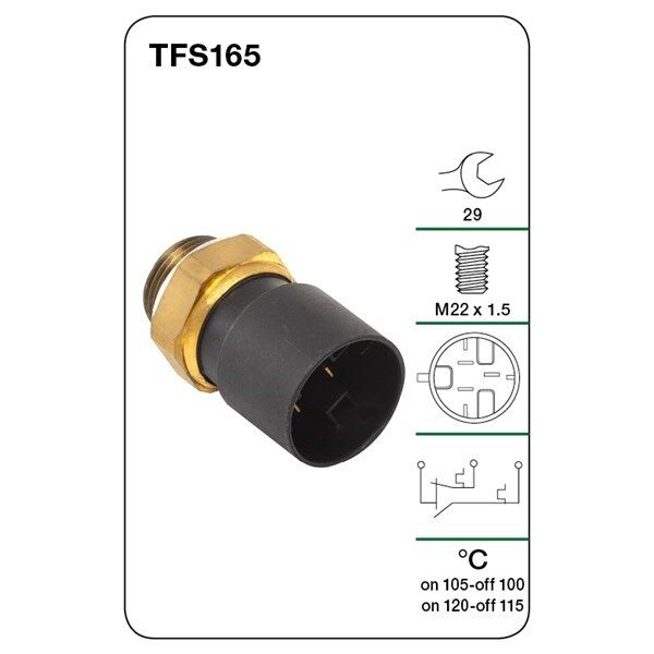 Tridon Coolant Fan Temperature Switch - TFS165
