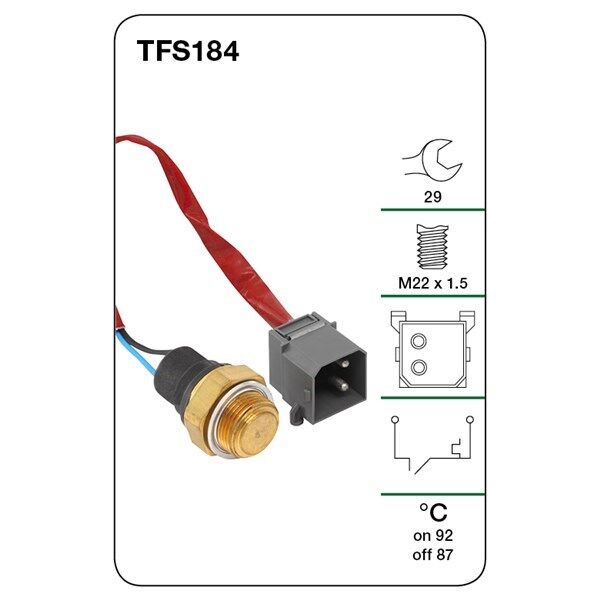Tridon Coolant Fan Temperature Switch - TFS184