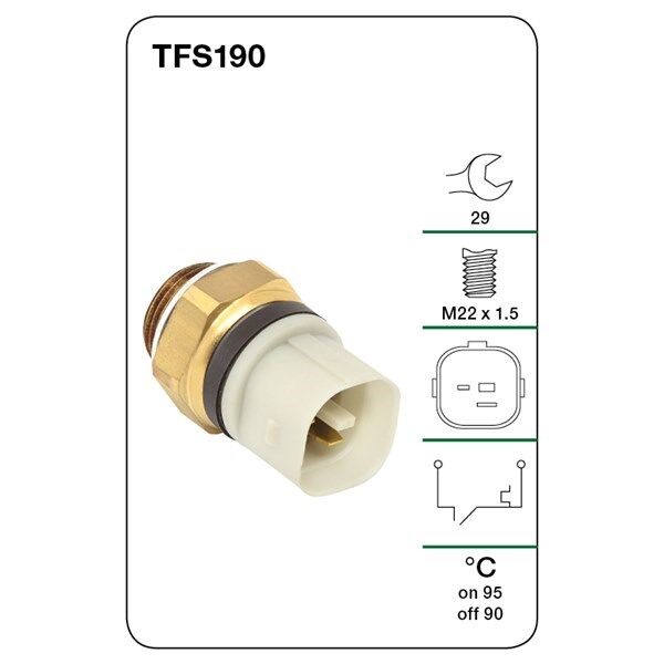 Tridon Coolant Fan Temperature Switch - TFS190