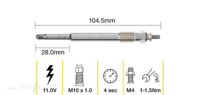 Tridon Glow Plug For Ford Mondeo D4204T (AZBA) 2.0L TDCI Titanium MB I4 16V