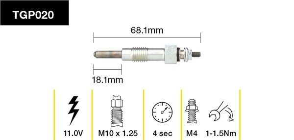 Tridon Glow Plug - TGP020