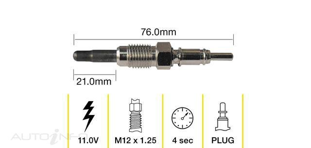 Tridon Glow Plug For Volkswagen Beetle AXE 2.5L 1D1 9C I4 8V 2D Hatchback