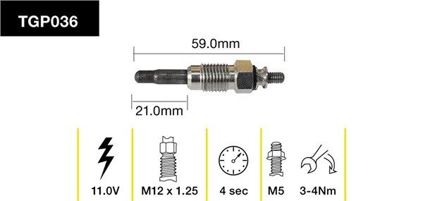 Tridon Glow Plug - TGP036