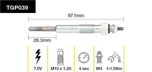 Tridon Glow Plug For Toyota Liteace CM20R CM35R 1.8L 1C, 8V
