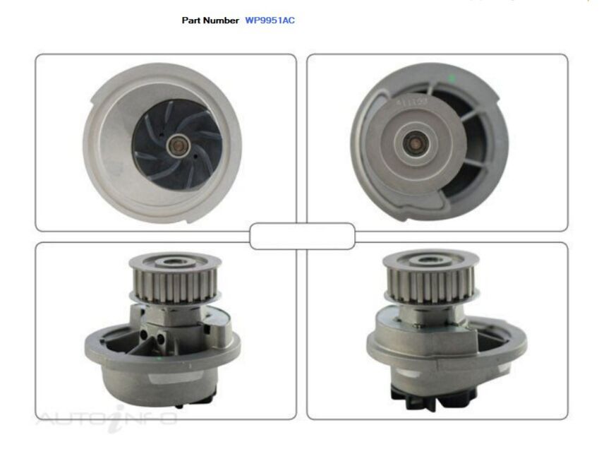 Alcius Engine Water Pump For Holden Barina Combo XC 1.6L Z16SE 2002-2005
