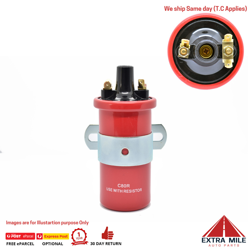 Ignition Coil for HOLDEN TORANA HB 19671969 1.2L 4CYL C80R