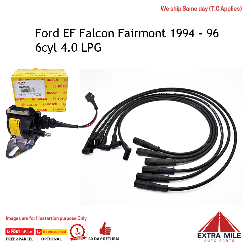 Bosch Ignition Coil / Leads Kit for Ford EF Falcon /Fairmont 6cyl 4.0L